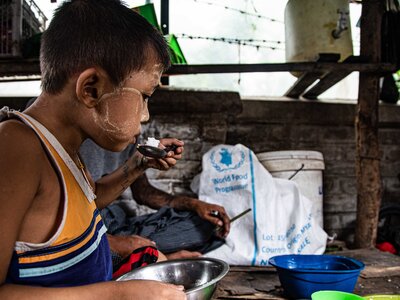 WFP food assistance arrives informal settlements in the outskirts of Yangon city as food insecurity rises following the military takeover