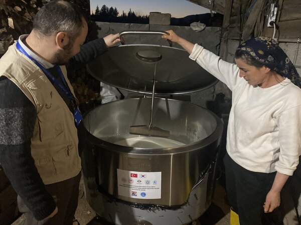 대한민국의 공여 튀르키예에 설치된 우유 탱크의 모습 © WFP Turkiye