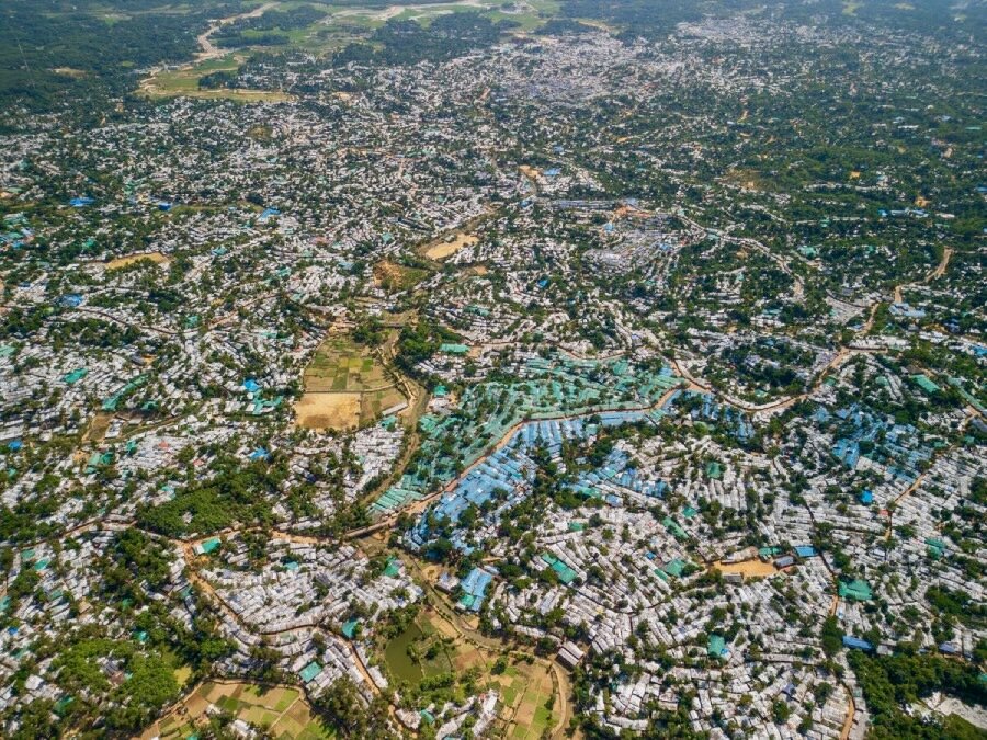 An aerial view of Cox's Bazar, one of the world's largest refugee camps. Photo: WFP/Mehedi Rahman