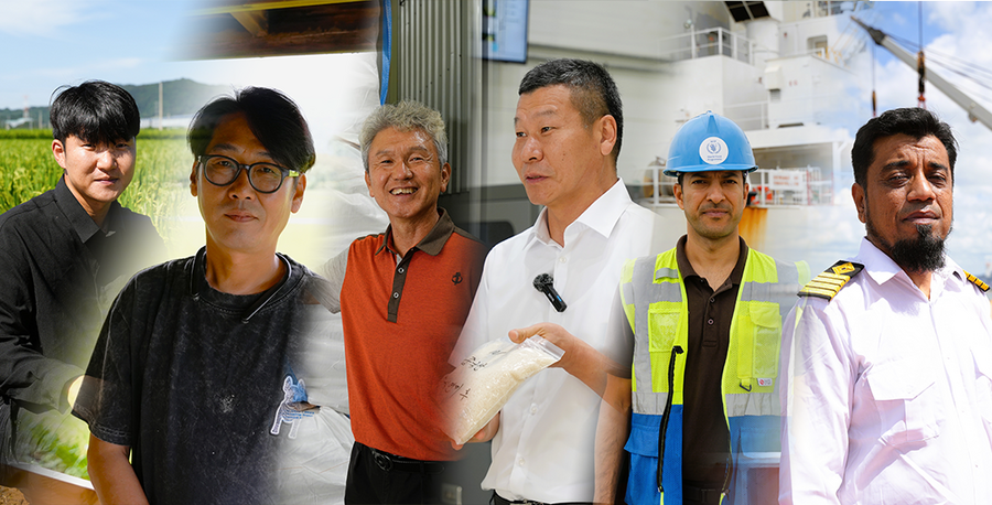 쌀이 바다 건너 이웃에게 전달될 수 있도록 도움을 주시는 분들 ©WFP Korea