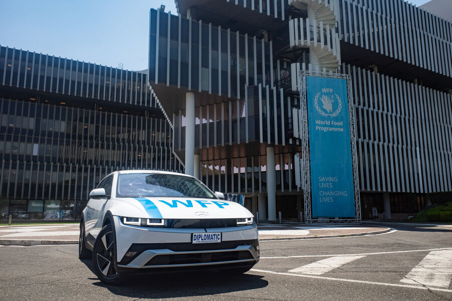 로마. WFP 본부에 기부된 현대자동차의 아이오닉5. ©현대자동차